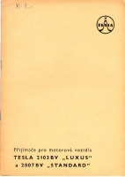 Tesla 2103-2007bv - Navod k udrzbe 